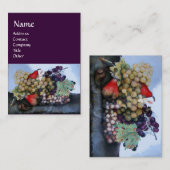 CARTE DE VISITE FRUITS DE SAISON 1 - RAISINS ET POIRES (Devant / Derrière)