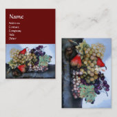 CARTE DE VISITE FRUITS DE SAISON 1 - RAISONS ET PEARS (Devant / Derrière)