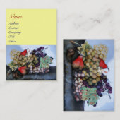 CARTE DE VISITE FRUITS DE SAISON 1 - RAISONS ET PEARS (Devant / Derrière)