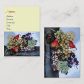 CARTE DE VISITE FRUITS DE SAISON 1 - RAISONS ET PEARS (Devant / Derrière)