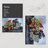 CARTE DE VISITE FRUITS DE SAISON 1 - RAISONS ET PEARS (Devant / Derrière)