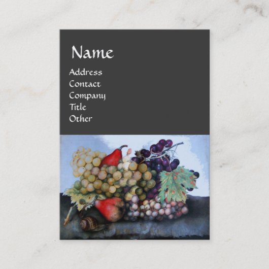 CARTE DE VISITE FRUITS DE SAISON 1 - RAISONS ET PEARS (Devant)