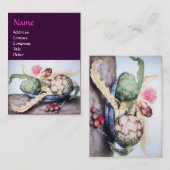 CARTE DE VISITE FRUITS DE SAISON 4- ARTICHOKES, ROSE & FRAISES (Devant / Derrière)