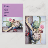 CARTE DE VISITE FRUITS DE SAISON 4- ARTICHOKES, ROSE & FRAISES (Devant / Derrière)