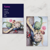CARTE DE VISITE FRUITS DE SAISON 4- ARTICHOKES, ROSE & FRAISES (Devant / Derrière)