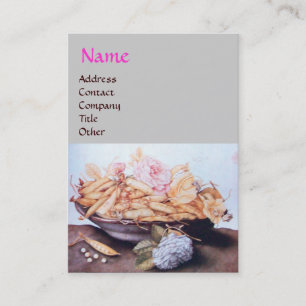 CARTE DE VISITE FRUITS DE SAISON 6 - HARICOTS ET ROSE