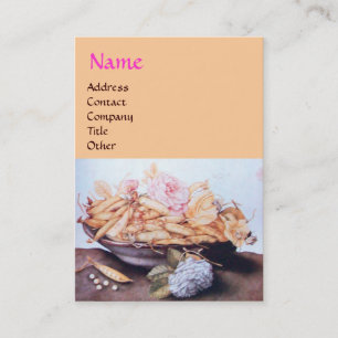 CARTE DE VISITE FRUITS DE SAISON 6 - HARICOTS ET ROSE