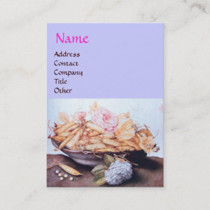 CARTE DE VISITE FRUITS DE SAISON 6 - HARICOTS ET ROSE