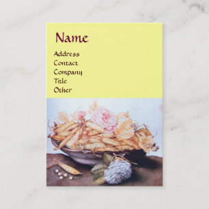 CARTE DE VISITE FRUITS DE SAISON 6 - HARICOTS ET ROSE