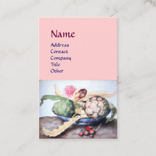 CARTE DE VISITE FRUITS DE SAISON, ARTICHOKES, ROSE ROSE ROSE ROSE,