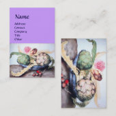 CARTE DE VISITE FRUITS DE SAISON, ARTICHOKES, ROSE, STRAWBERRIES L (Devant / Derrière)