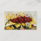 CARTE DE VISITE FRUITS DE SAISON / CHERRIES ET CARNATIONS (Dos)
