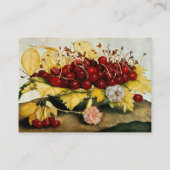 CARTE DE VISITE FRUITS DE SAISON / CHERRIES ET CARNATIONS (Dos)