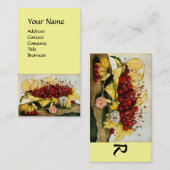 Carte De Visite FRUITS DE SAISON /CHERRIES ET CARNATIONS, Monogram (Devant / Derrière)