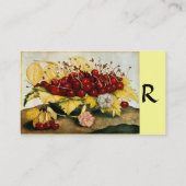 Carte De Visite FRUITS DE SAISON /CHERRIES ET CARNATIONS, Monogram (Dos)
