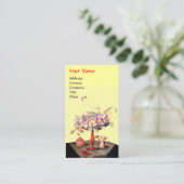 Carte De Visite FRUITS DE SAISON, FLEURS, MONOGRAMME FEUILLE Yello (Debout devant)