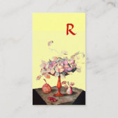 Carte De Visite FRUITS DE SAISON, FLEURS, MONOGRAMME FEUILLE Yello (Dos)