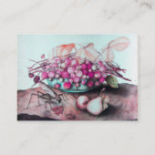 Carte De Visite FRUITS DE SAISON /FRAISES, PEARS Pink Lilac (Dos)