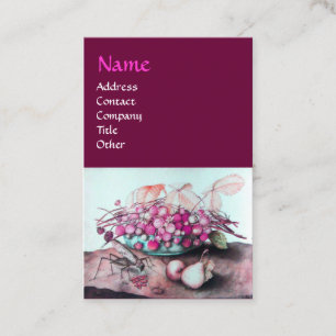 Carte De Visite FRUITS DE SAISON /FRAISES, PEARS Pink Purple