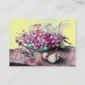 Carte De Visite FRUITS DE SAISON /FRAISES, PEARS Pink Yellow (Dos)