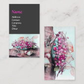 Carte De Visite FRUITS DE SAISON /FRAISES, PEARS Rose Grey (Devant / Derrière)