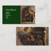 Carte De Visite FRUITS DE SAISON HANGED GRAPES Rustic Green Brown (Devant / Derrière)