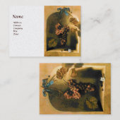 Carte De Visite FRUITS DE SAISON HANGED GRAPES RUSTIQUE Brown Blan (Devant / Derrière)