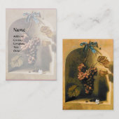 Carte De Visite FRUITS DE SAISON HANGED GRAPES Rustique Jaune Brow (Devant / Derrière)