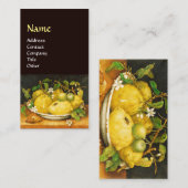 CARTE DE VISITE FRUITS DE SAISON LÉMONS ET FLEURS BLANCHES (Devant / Derrière)