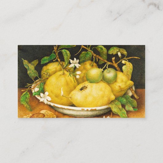 CARTE DE VISITE FRUITS DE SAISON LÉMONS ET FLEURS BLANCHES (Dos)