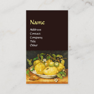 CARTE DE VISITE FRUITS DE SAISON LÉMONS ET FLEURS BLANCHES