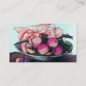 Carte De Visite FRUITS DE SAISON Pêches, pruneaux et Feuille (Dos)