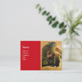 Carte De Visite FRUITS DE SAISON -PROSPÉRITÉ jaune vert brun rouge (Debout devant)