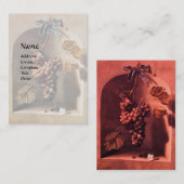 Carte De Visite FRUITS DE SAISON - PROSPÉRITÉ, rouge rose (Devant / Derrière)