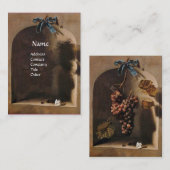 Carte De Visite FRUITS DE SAISON - PROSPÉRITÉ, vert jaune brun (Devant / Derrière)