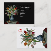Carte De Visite FRUITS DE SAISON - TULIPS MONOGRAM noir et blanc (Devant / Derrière)