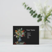 Carte De Visite FRUITS DE SAISON - TULIPS MONOGRAM noir et blanc (Debout devant)