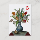 Carte De Visite FRUITS DE SAISON - TULIPS MONOGRAM noir et blanc (Dos)