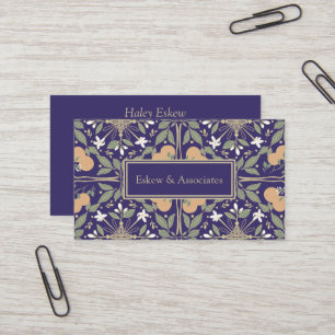 Carte De Visite Fruits et Fleurs Élégant Violet