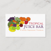 Carte De Visite Fruits et légumes, Bar à jus (Devant)