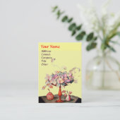 Carte De Visite FRUITS ,FLEURS,FEUILLES MONOGRAMME Jaune (Debout devant)