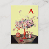 Carte De Visite FRUITS ,FLEURS,FEUILLES MONOGRAMME Jaune (Dos)