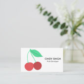 Carte De Visite FRUITS FRAIS : cerises illustrées (Debout devant)