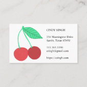Carte De Visite FRUITS FRAIS : cerises illustrées (Dos)