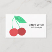 Carte De Visite FRUITS FRAIS : cerises illustrées (Devant)