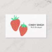 Carte De Visite FRUITS FRAIS : fraises illustrées (Devant)