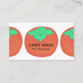 Carte De Visite FRUITS FRAIS : persimmons illustrés (Devant)
