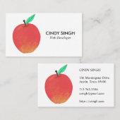 Carte De Visite FRUITS FRAIS : pommes illustrées (Devant / Derrière)