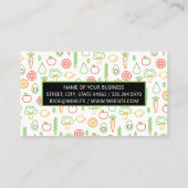 Carte De Visite Fruits Légumes Motif Arrière - plan (Dos)