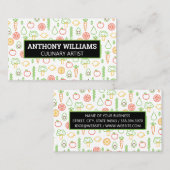 Carte De Visite Fruits Légumes Motif Arrière - plan (Devant / Derrière)